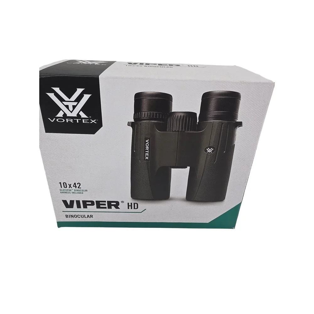 Vortex Viper HD 10x42 Binoculars V201 with Glasspak Harness Green Black